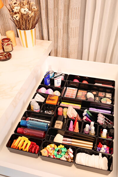 color house Negru lucios (negru pian) 24 de piese Organizator pentru bijuteri...