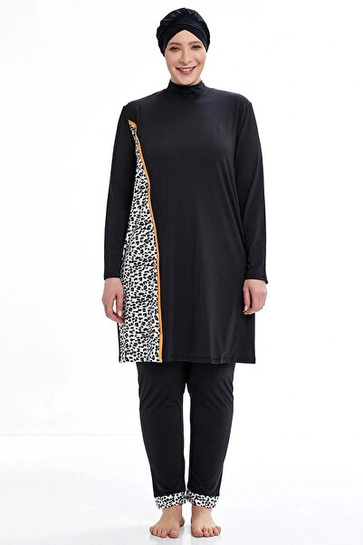 Adasea Black Lycra Hijab Oversize Full Covered Hijab Swimsuit