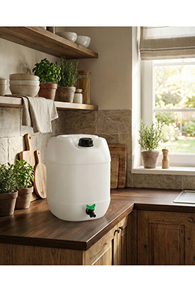 ERBAŞLAR PLASTİK VE AMBALAJ 30 lt Sızdırmaz Vana Musluklu Bidon Su Deposu,Kamp,Bahçe,Karavan,Yağ