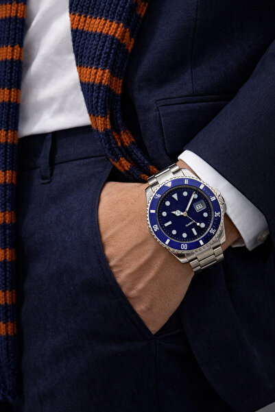 Clup Polo Yeni Sezon Metal Kordon Bileklik Hediyeli Erkek Kol Saati Mavi Kadran