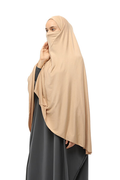 Altobeh حجاب عمامة جاهز وشاح عملي حجاب حجاب - غطاء صلاة سوفليه (5XL) - بيج داكن
