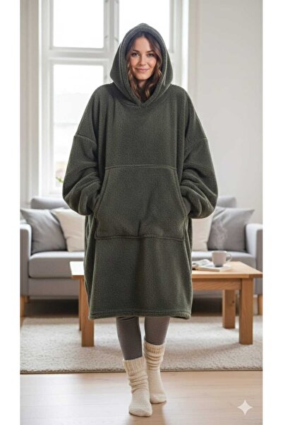SUERTO Wellsoft Kapşonlu Giyilebilir Tv Battaniyesi Unisex Oversize HAKİ ( 1 ...