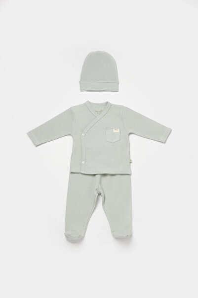 Biorganic Waflle Smile Organik 3 Parça Zıbın Set