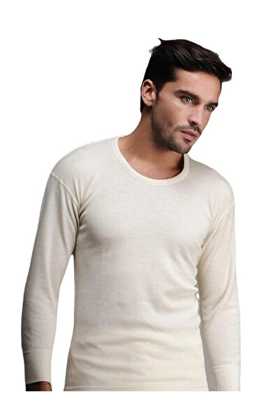 Hasyün قميص داخلي رجالي طويل الأكمام من الصوف