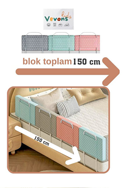 MCK Mc Global 150x50 Cm Yatak Bariyeri Lüx Yatak Ve Baza Korkuluğu Güvenlik B...