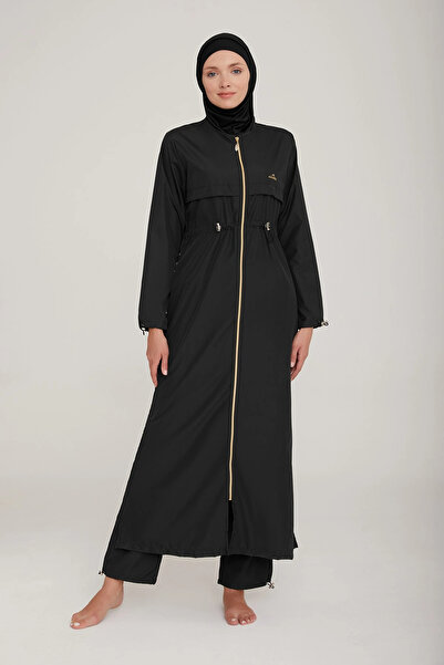 Adasea ملابس سباحة حجاب طويلة من قماش المظلة سريعة الجفاف مع خصر قابل للتعديل 1267