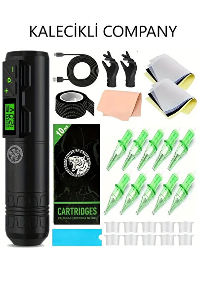 Kalecikli Company Profesyonel Kablosuz Dijital Ekranlı Şarjlı Pen Dövme Seti ...