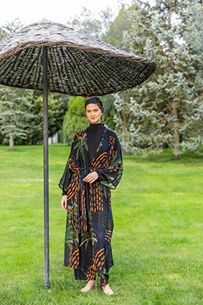 ALFASA Palmiye Desenli Tesettür Mayo