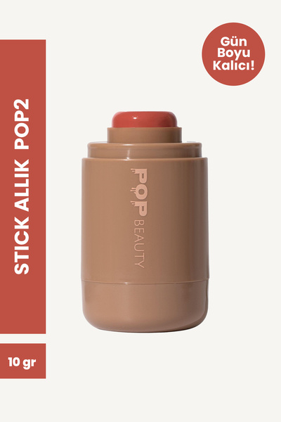 POP Beauty Doğal Görünüm, Nemlendirici Etkili, Yanak Ve Dudak Renklendirici Stick Allık, POP2
