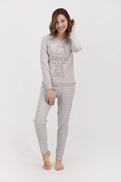 Arnetta 1474 Family Bejmelanj Kadın Uzun Kol Pijama Takımı