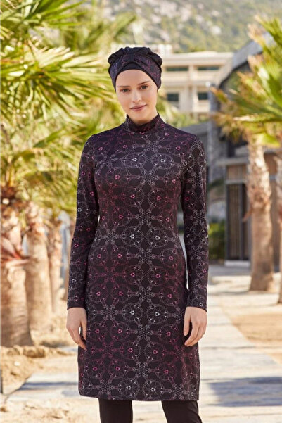 TESMAY Γυναικείο Μαύρο Plus Size Lycra Hijab Μαγιό 0480