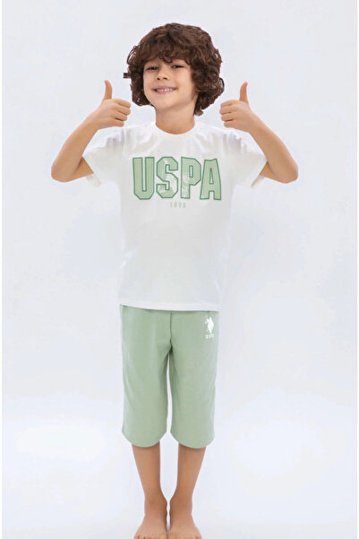 U.S. Polo Assn. Costum Capri din jerseu pentru băiat cu licență Us1036