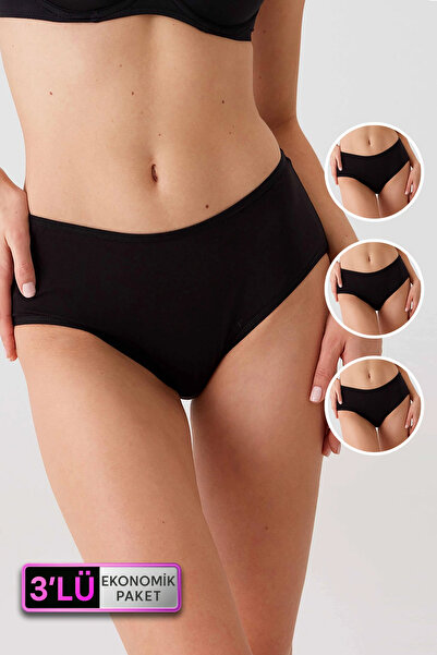 Pierre Cardin Pachet de 3 chiloți de bază din bumbac, negru, 2033 Maxi Cut