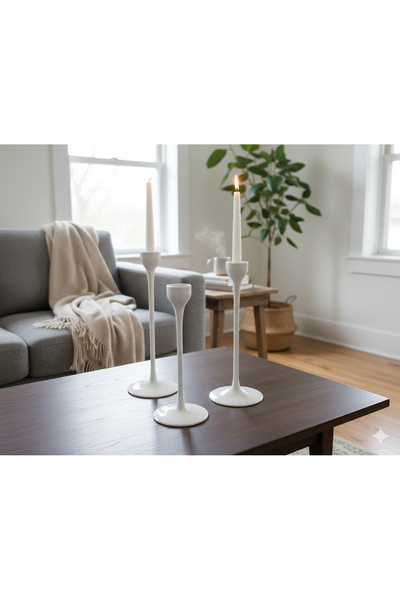 Generic 3-Piece Blomster Candle Holder Set White