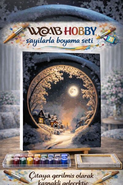 wombhobby Küresel Kasaba Sayılarla Boyama Seti 60x75 Cm Çerçeveli (Kasnağa ) ...