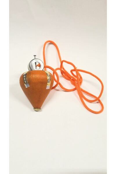 Orhun Kırtasiye Tahta Topaç Ipli Oyuncak Ahşap Oyuncak Turuncu