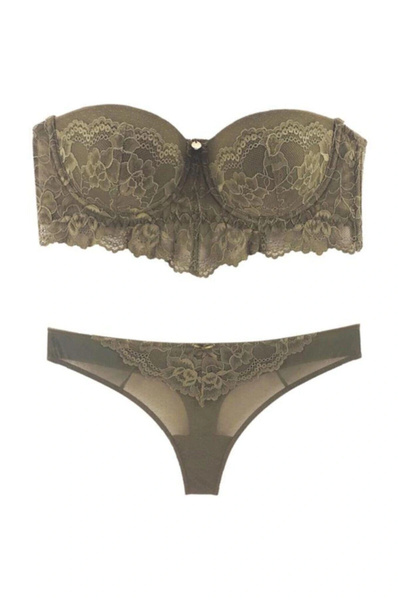Pierre Cardin Set sutien fără bretele, verde, 4781, cu susținere, pentru femei