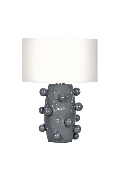 MOENAStudio Nova Gray Ceramic Handmade Modern Lampshade-With Cream Head