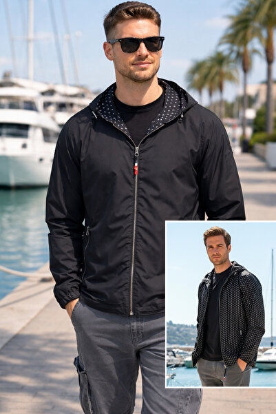 REMSA Men's Double Sided Seasonal Jacket Single Top Reu-24726 Black