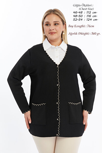 Laden سترة نسائية محبوكة من الفولاذ مقاس كبير كلاسيكية مضادة للبيلينغ باللون ...