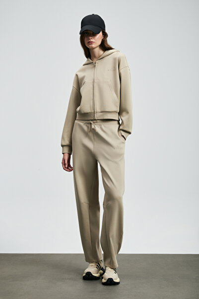 Lufian Πλεκτό γυναικείο παντελόνι Ada σε μπεζ χρώμα