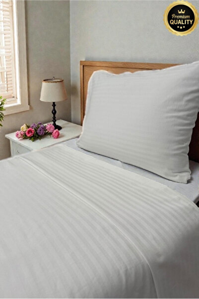 VESSİNOHOME Set de lenjerie de pat din satin de bumbac cu dungi din seria Imp...