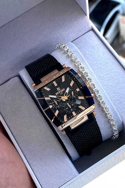 Reward Kadın Siyah  Kol Saati Bileklik Hediyeli