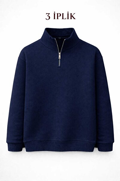 T.trend YARIM FERMUAR SWEAT LACİVERT