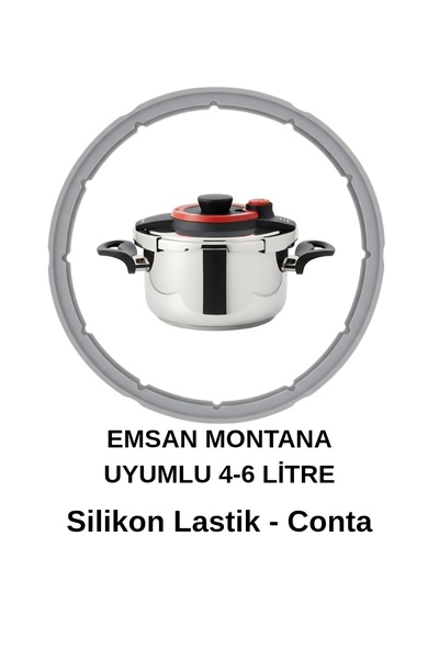 Lentebur34 Emsan Montana UYUMLU 4-6 Litre Düdüklü Tencere Lastiği - Yedek Con...