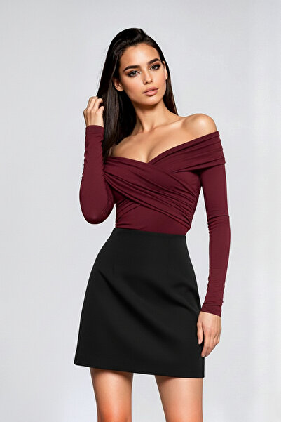 OLSAMODA ΓΥΝΑΙΚΕΙΑ ΜΠΛΟΥΖΑ ΜΕ ΣΧΕΔΙΟ ΕΛΑΣΤΙΚΟ ΥΦΑΣΜΑΤΟΣ ΜΕ ΛΕΠΤΟΜΕΡΗ ΣΧΕΔΙΑΣΜΟ ΚΡΕΙΣΤΗ ΛΑΜΠΑΣΤΡΑΣ