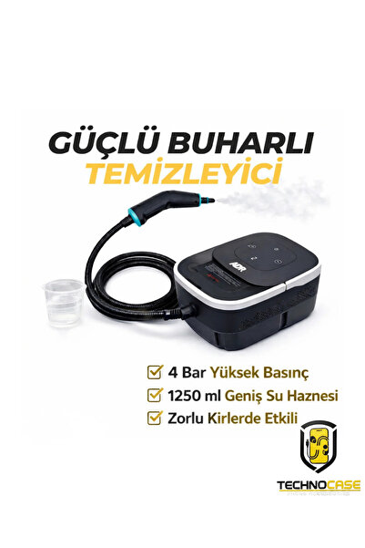CaseTechnoo Çok Amaçlı Buharlı Temizleyici 1500W 4 Bar Ev ve Araç Temizliği -...