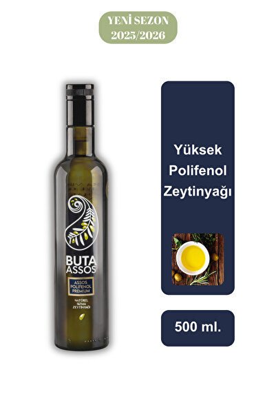 Buta Assos "ASSOS POLİFENOL PREMIUM" Erken Hasat Soğuk Sıkım Zeytinyağı 500 m...
