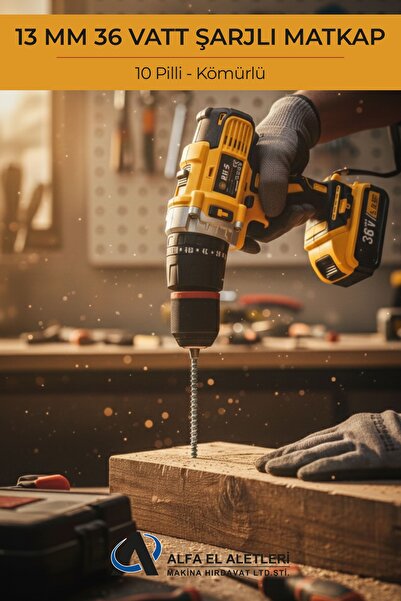 BN5 13 mm 36 Volt Şarjlı Matkap 10 Pilli