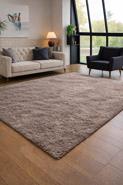 KEVLİNE Kevline Puffy Peluş Makinede Yıkanabilir Kaymaz Taban Yolluk Salon Ko...