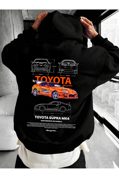 Uniquetex هودي VEK كبير الحجم للجنسين - مطبوع عليه سيارة Spr