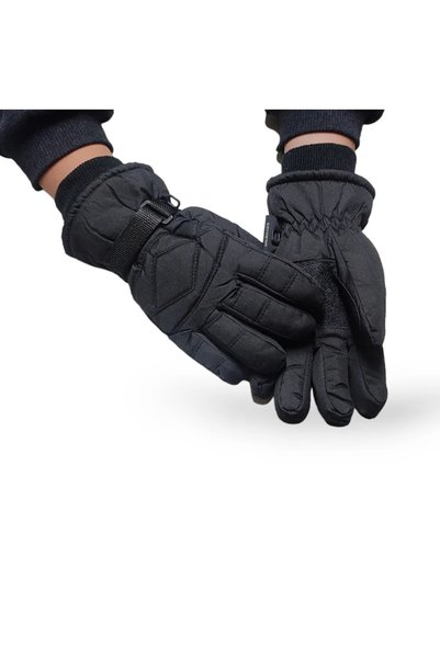 Pissos Women's Waterproof Fleece Lined Black Ski & Snow Gloves