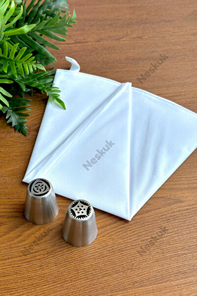 Neskuk 1 Adet Beyaz Kalın Pamuk Kumaş Dekorasyon Çuvalı Pasta Kremi Saklama +...