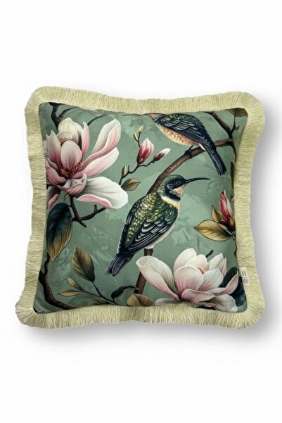 Alseko Concept Husă de pernă decorativă pătrată de 43x43 cm cu ciucuri crem