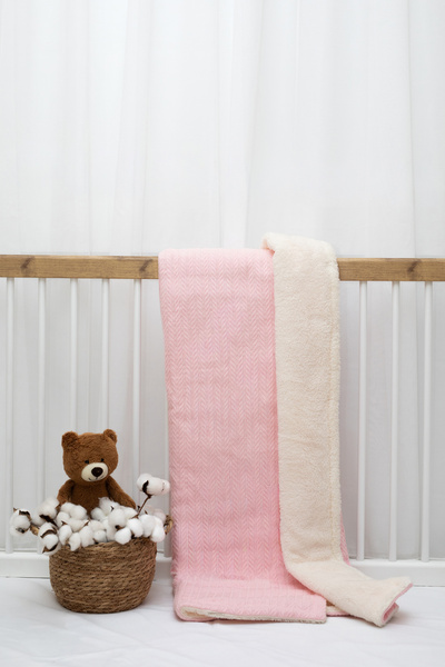 MIA BEE Bebek Battaniyesi Içi Welsoft Peluş Dışı Örgü Pike (90X110)