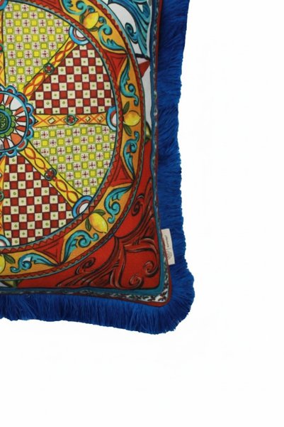 Alseko Concept غطاء وسادة مربع مزين بشراشيب من ساكس، ميلانو 7، مقاس 43 × 43 سم