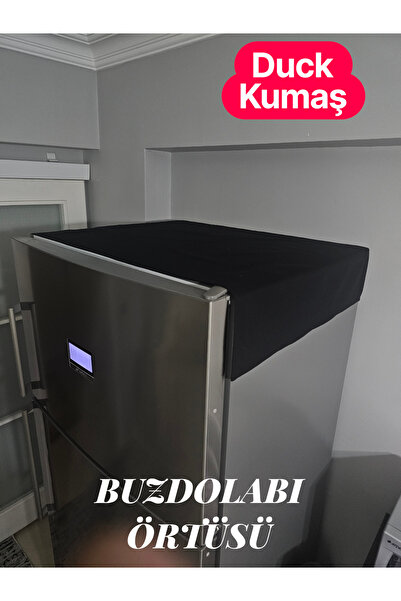 BeybiNest Duck Kumaş Buzdolabı Örtüsü Sıvı Ve Leke Tutmaz Fonksiyonel Örtü SİYAH