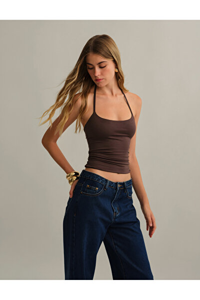 Baluxe Βαμβακερή μπλούζα με λαιμόκοψη με κορδόνια