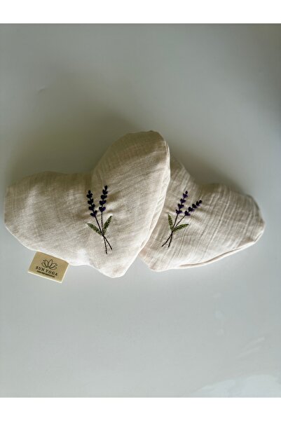 SUNYOGA وسادة عين للتأمل باللافندر - حجم كبير (للساڤاسانا والنوم) وسادة عين على شكل قلب بلون البودرة