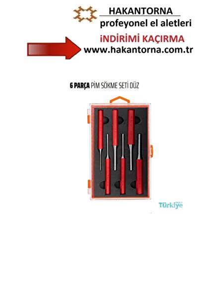 Rico hakantorna Düz Pim Çıkarma 6 Parça Pim Sökme Düz