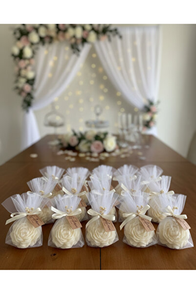 glow-candle by you Kişiye Özel 50 Adet Hediyelik Şakayık Mumu - Düğün|nişan|söz