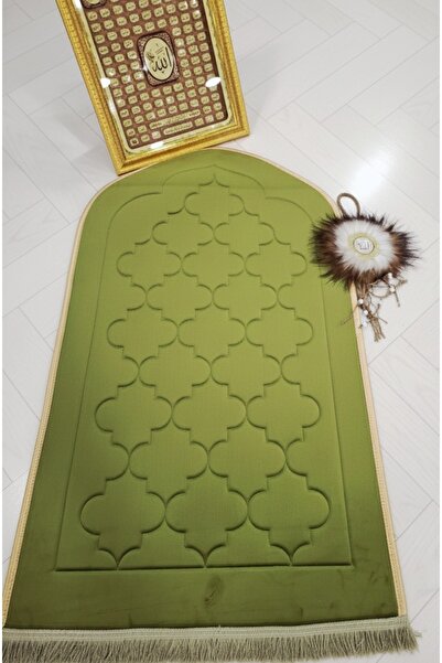 Bripurga سجادة صلاة فاخرة مطرزة مع دعم طبي للقدم - قاعدة مانعة للانزلاق، تصميم عصري