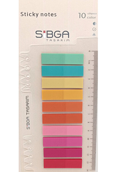 sibga tasarım Şeffaf Renkli Postit Post-it Post It. Kitap Ayracı Ayraç Postit Sticker Not Kağıdı 200 Yaprak