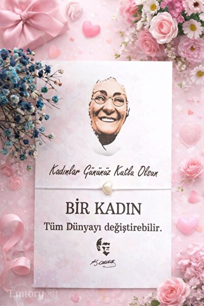 Emtory Home Kadınlar Günü Hediye | 10 Adet Kadınlar Günü Kartlı Bileklik Hedi...