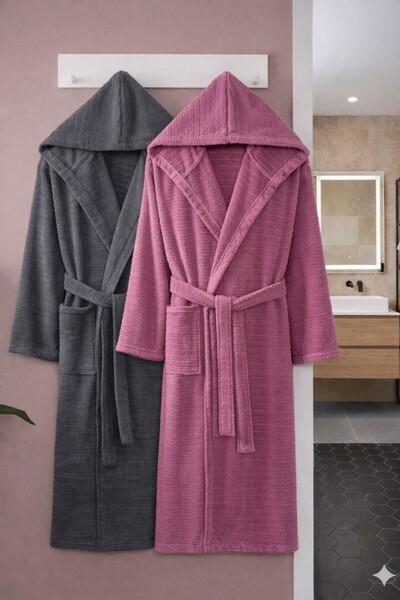 Federico Fabrizio Serena Büyük Beden Unisex 2’li Pamuklu Bornoz Seti”