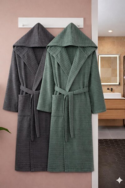 Federico Fabrizio Serena Büyük Beden Unisex 2’li Pamuklu Bornoz Seti”